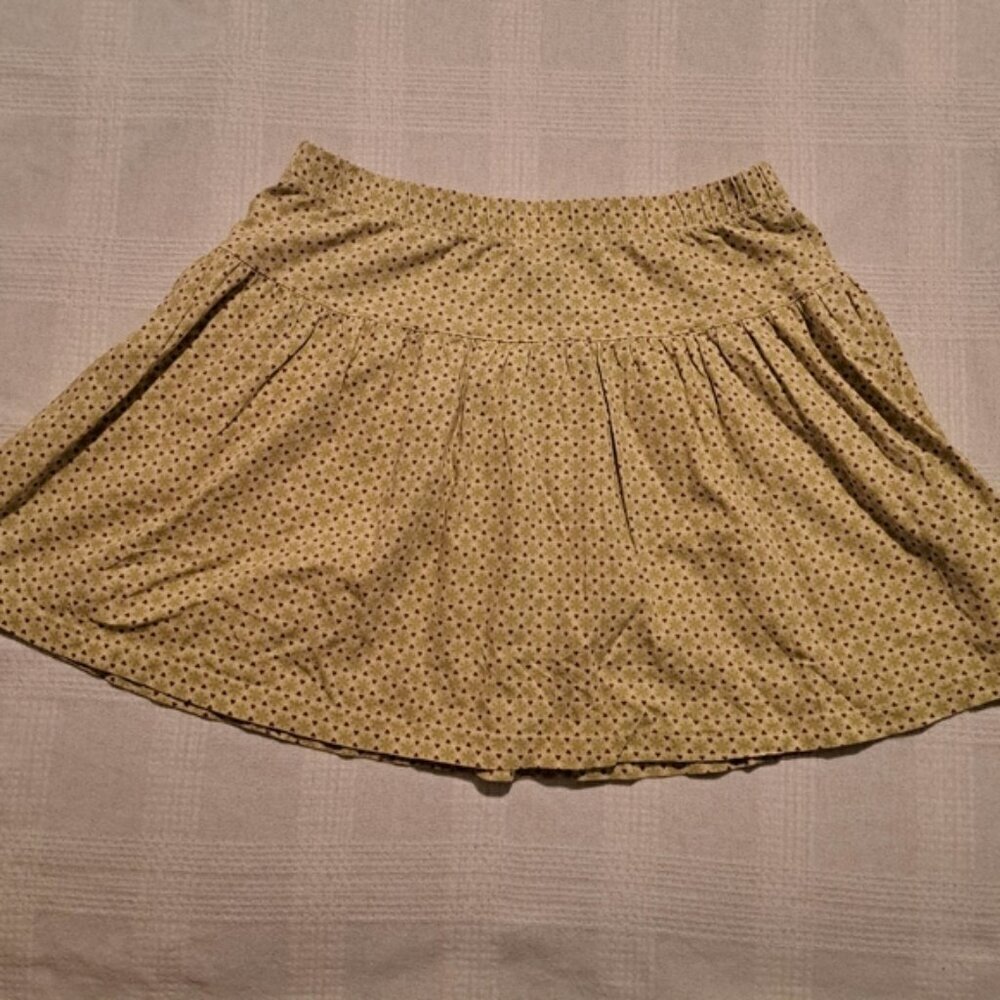 Tea Collection girls size 12 2 tone green  purple & white elastic waisted skirt
